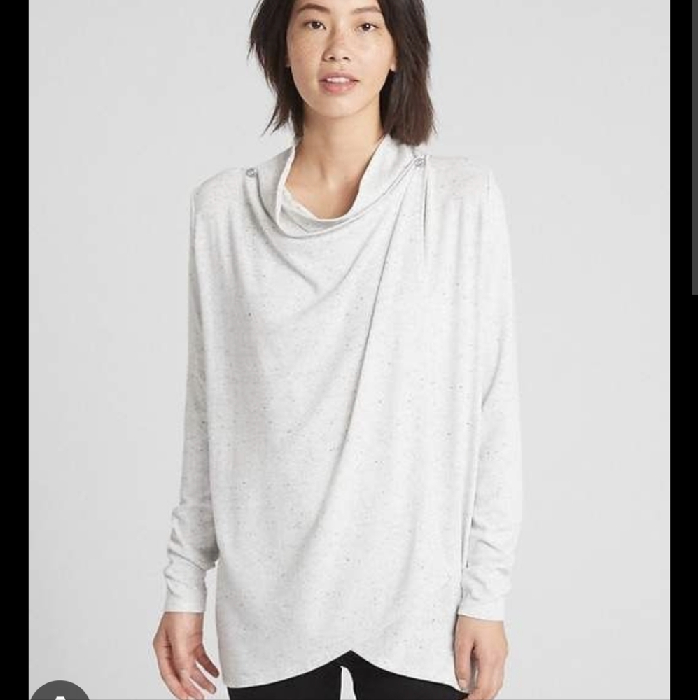 GAP Drapey Nursing Gray Speckled Cardigan